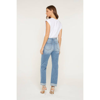 Mica High Rise Straight Leg Cuffed Jeans-Jeans-Mica Denim-Stuffology - Where Vintage Meets Modern, A Boutique for Real Women in Crosbyton, TX