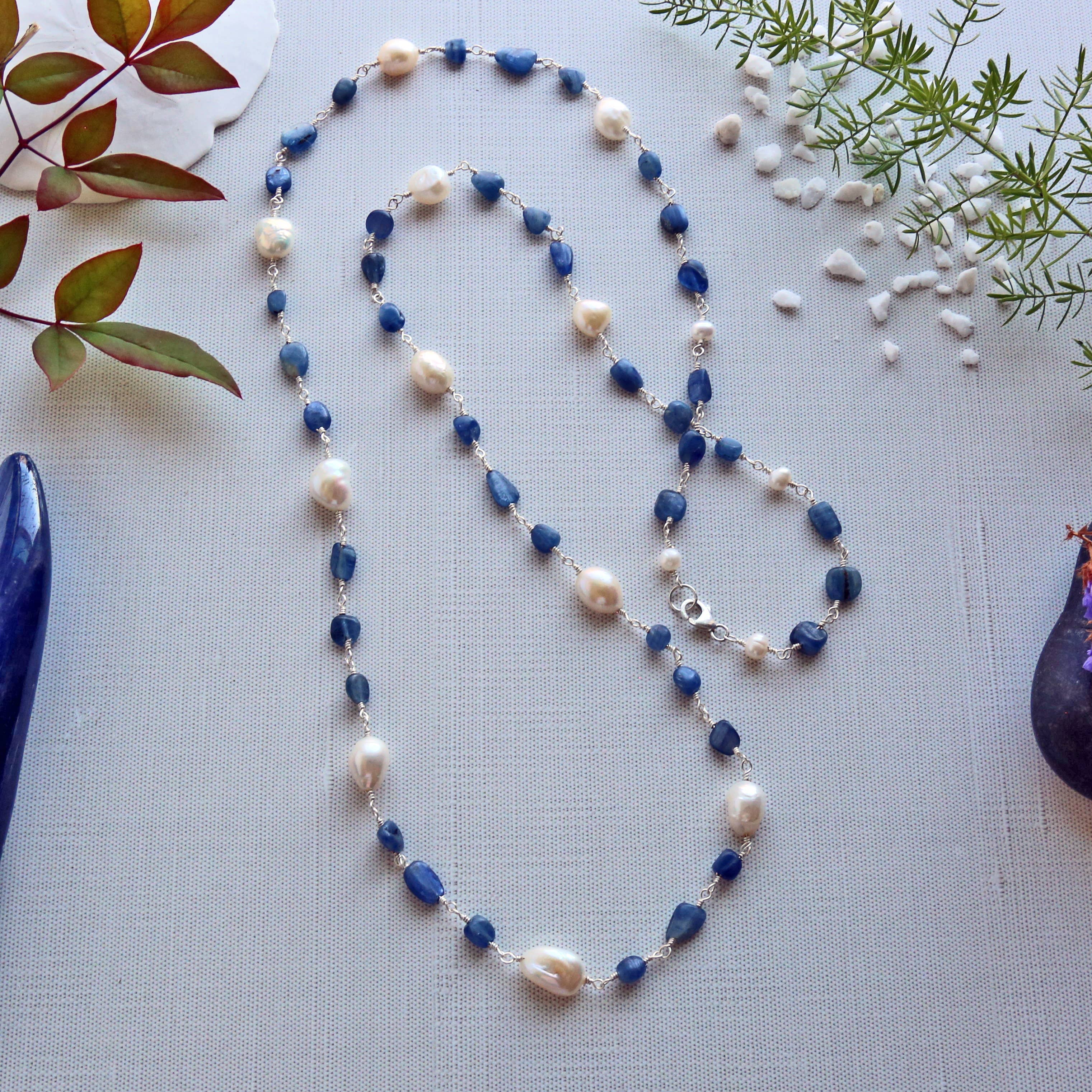 Gemstone and Cultured Pearl Rosary Style Necklace-IST Jewelry-Stuffology - Where Vintage Meets Modern, A Boutique for Real Women in Crosbyton, TX