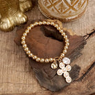 Golden Keepsakes – Charm Cluster Stretch Bracelet with Beads & Stones-Bracelets-PennyLine inc-Stuffology - Where Vintage Meets Modern, A Boutique for Real Women in Crosbyton, TX
