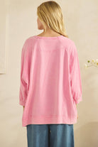 MINERAL WASH OVERSIZE PUFF-SLEEVE PULLOVER TEE-TOP-Sage + Fig-Stuffology - Where Vintage Meets Modern, A Boutique for Real Women in Crosbyton, TX