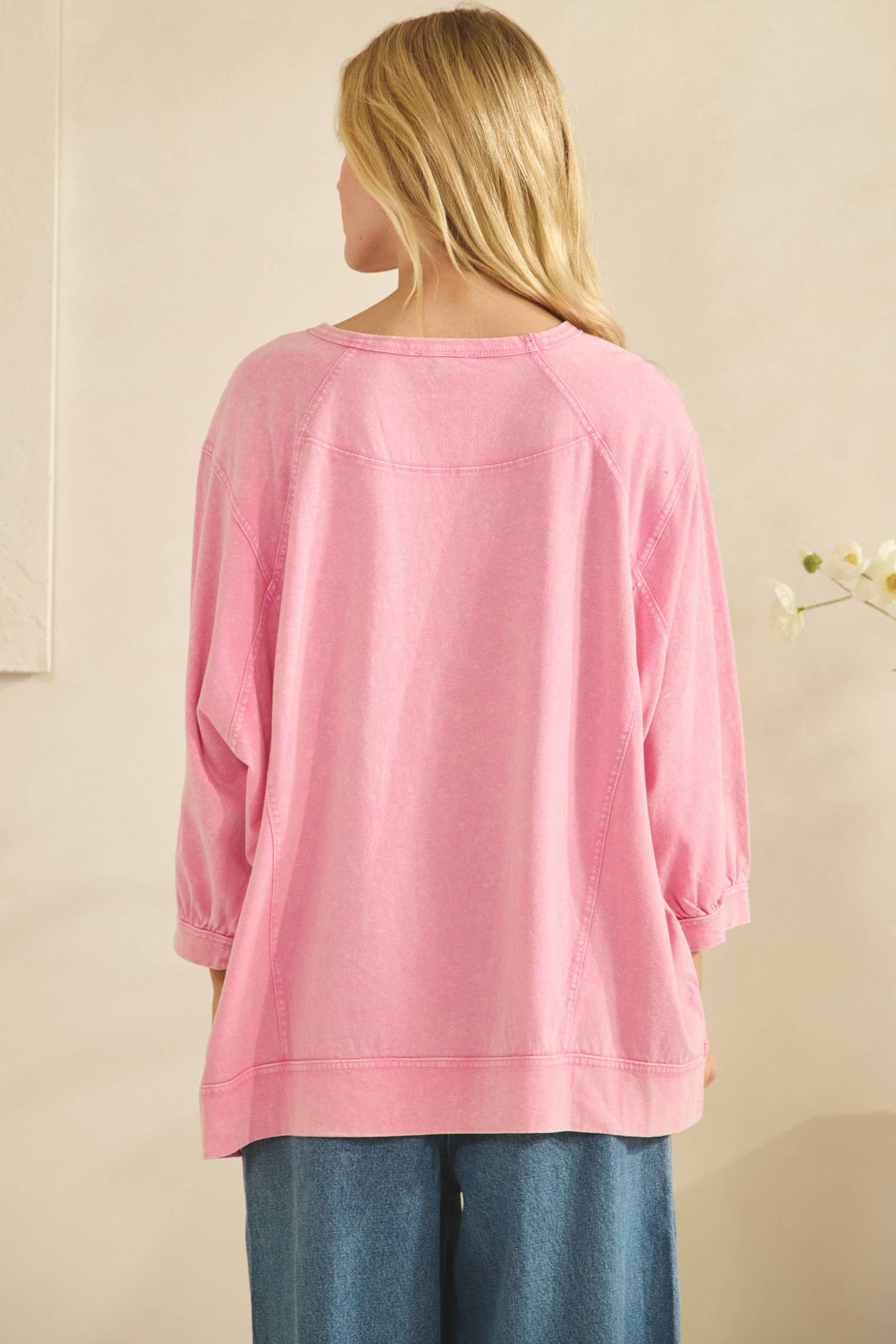 MINERAL WASH OVERSIZE PUFF-SLEEVE PULLOVER TEE-TOP-Sage + Fig-Stuffology - Where Vintage Meets Modern, A Boutique for Real Women in Crosbyton, TX