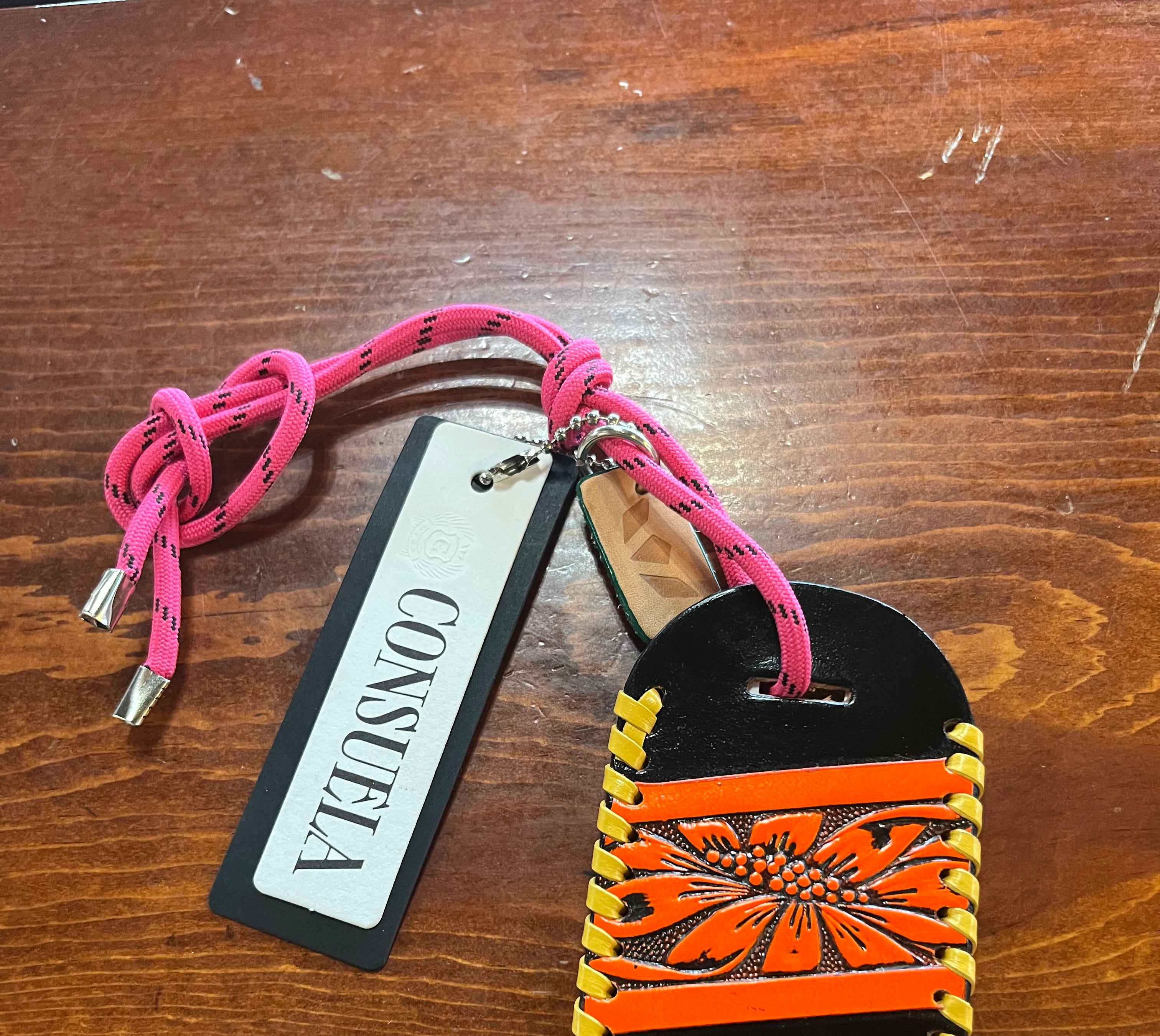 Consuela Luggage Tags, Yellow and Orange Leather | Stuffology Boutique-Luggage Tags-Consuela-Stuffology - Where Vintage Meets Modern, A Boutique for Real Women in Crosbyton, TX