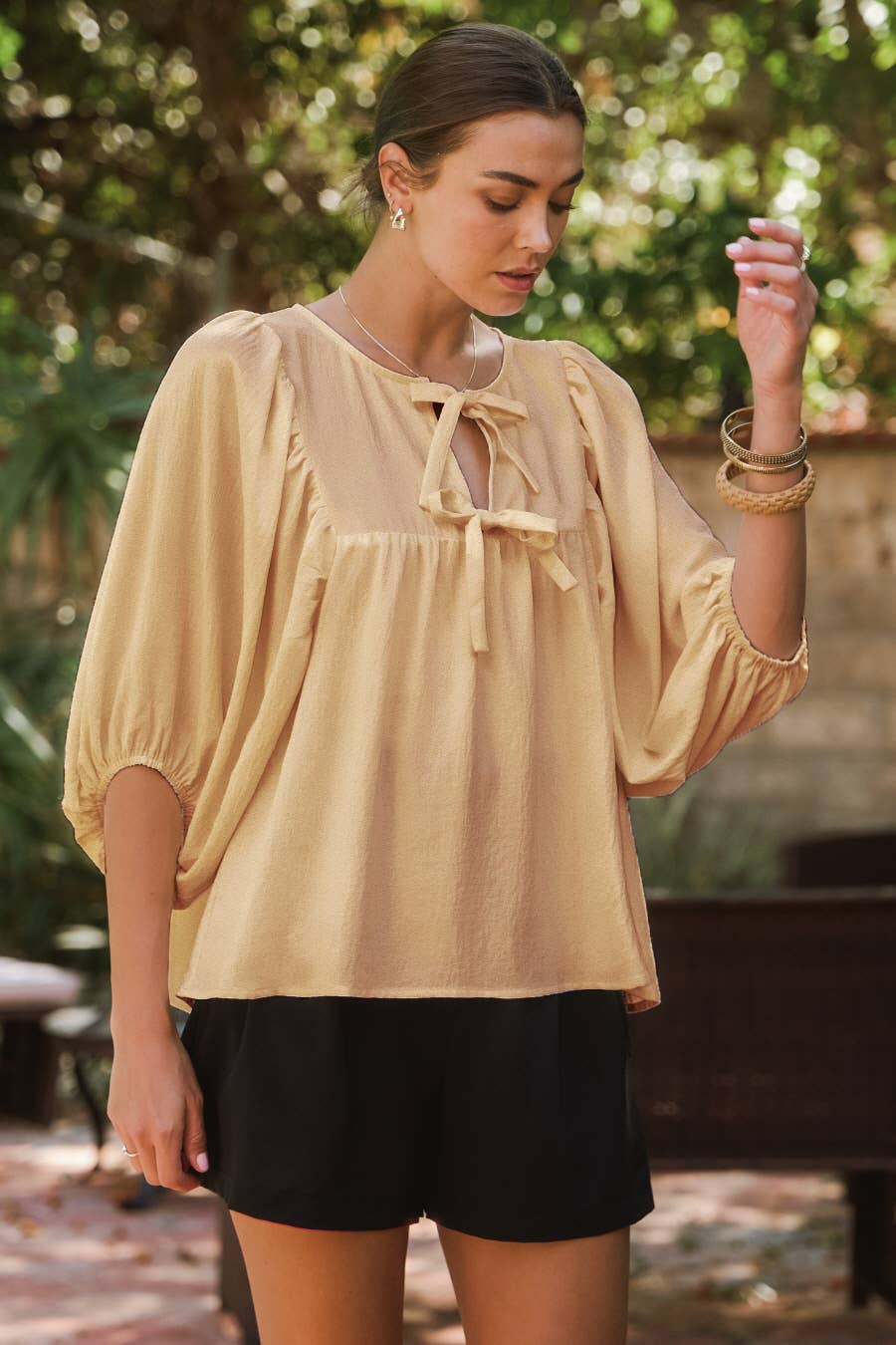 Solid Airflow Batwing 3/4 Sleeve Top-Tops-Oddi-Stuffology - Where Vintage Meets Modern, A Boutique for Real Women in Crosbyton, TX