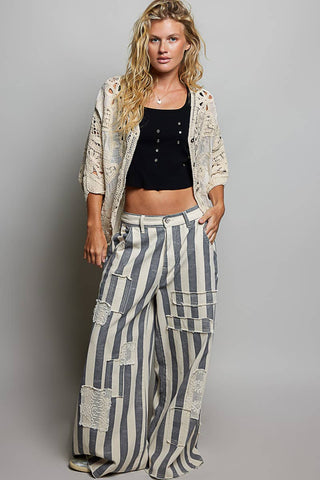 Batwing Sleeve Button Down Solid Crochet Cardigan Top-Pol Clothing-Stuffology - Where Vintage Meets Modern, A Boutique for Real Women in Crosbyton, TX