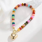 MULTI BEADED HEART CHARM TOGGLE NECKLACE | 40NK9700-JOSSLYN by wall to wall-Stuffology - Where Vintage Meets Modern, A Boutique for Real Women in Crosbyton, TX
