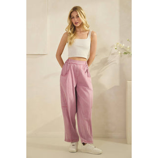 Acid Wash Wide Leg Pink Denim Pants-Pants-Sage + Fig-Stuffology - Where Vintage Meets Modern, A Boutique for Real Women in Crosbyton, TX