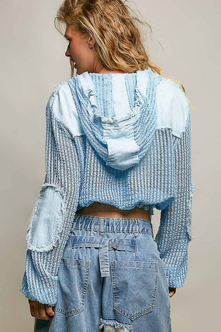POL Clothing Open Knit Frayed Jacket-Jackets-Pol Clothing-Stuffology - Where Vintage Meets Modern, A Boutique for Real Women in Crosbyton, TX