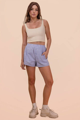 Striped Boxer Shorts-Shorts-VERY J-Stuffology - Where Vintage Meets Modern, A Boutique for Real Women in Crosbyton, TX
