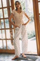 High-rise Printed Black Polka Dot Denim Pants-Jeans-Oddi-Stuffology - Where Vintage Meets Modern, A Boutique for Real Women in Crosbyton, TX