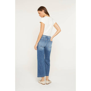High Rise Cropped Wide Leg Mica Denim Jeans-Jeans-Mica Denim-Stuffology - Where Vintage Meets Modern, A Boutique for Real Women in Crosbyton, TX