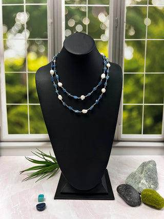 Gemstone and Cultured Pearl Rosary Style Necklace-IST Jewelry-Stuffology - Where Vintage Meets Modern, A Boutique for Real Women in Crosbyton, TX