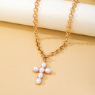 Large Pearl Cross Toggle Necklace | 80N93068-JOSSLYN by wall to wall-Stuffology - Where Vintage Meets Modern, A Boutique for Real Women in Crosbyton, TX