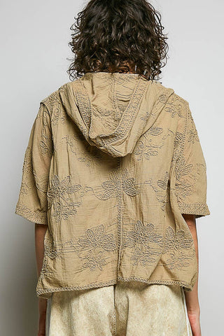 POL Clothing Lightweight Floral Crochet Hoodie Top-Crochet Top-Pol Clothing-Stuffology - Where Vintage Meets Modern, A Boutique for Real Women in Crosbyton, TX