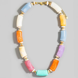 Modern Edge Marble Necklace-Necklaces-The Looks by Fame Accessories-Stuffology - Where Vintage Meets Modern, A Boutique for Real Women in Crosbyton, TX