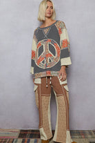 POL Clothing - Peace Sign Top-Pullover Top-Pol Clothing-Stuffology - Where Vintage Meets Modern, A Boutique for Real Women in Crosbyton, TX