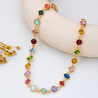 Multicolored Mixed-Shape Crystal Station Necklace | 80N93256-Necklaces-JOSSLYN by wall to wall-Stuffology - Where Vintage Meets Modern, A Boutique for Real Women in Crosbyton, TX