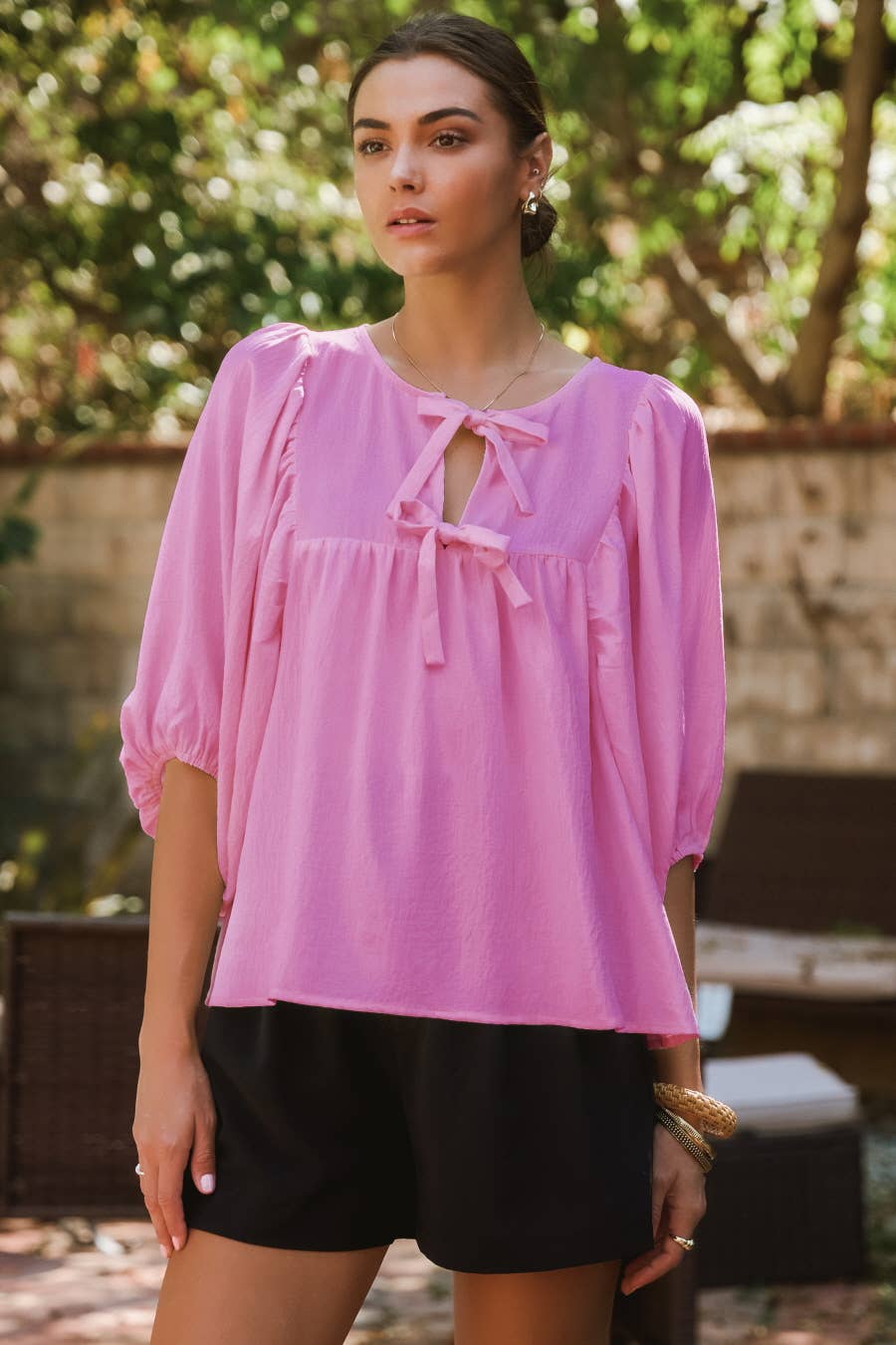 Solid Airflow Batwing 3/4 Sleeve Top-Tops-Oddi-Stuffology - Where Vintage Meets Modern, A Boutique for Real Women in Crosbyton, TX