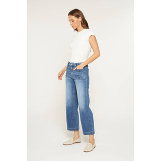 High Rise Cropped Wide Leg Mica Denim Jeans-Jeans-Mica Denim-Stuffology - Where Vintage Meets Modern, A Boutique for Real Women in Crosbyton, TX