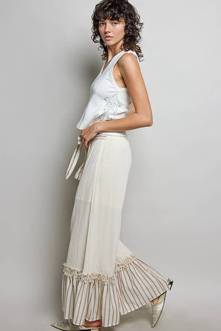 Sand Dune Ruffle Pants-Wide Leg Pants-Pol Clothing-Stuffology - Where Vintage Meets Modern, A Boutique for Real Women in Crosbyton, TX