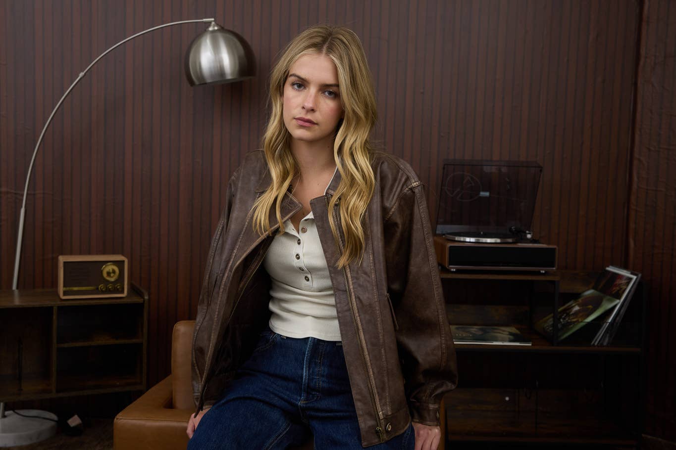 COLLARED ZIP-UP WASHED FAUX LEATHER JACKET-J.O.A-Stuffology - Where Vintage Meets Modern, A Boutique for Real Women in Crosbyton, TX