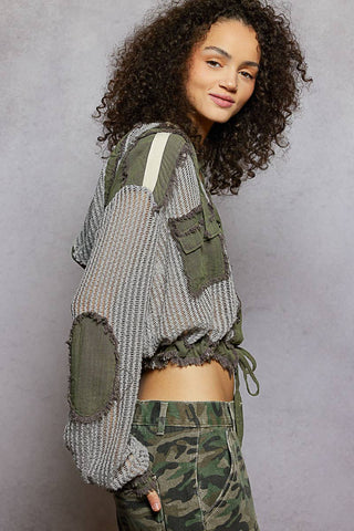 POL Clothing Open Knit Frayed Jacket-Jackets-Pol Clothing-Stuffology - Where Vintage Meets Modern, A Boutique for Real Women in Crosbyton, TX