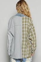 V-neck contrast printed woven cardigan top SALE-Pol Clothing-Stuffology - Where Vintage Meets Modern, A Boutique for Real Women in Crosbyton, TX
