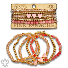 Enamel hearts and faceted bead bracelet-Bracelets-Pink Panache Brands-Stuffology - Where Vintage Meets Modern, A Boutique for Real Women in Crosbyton, TX