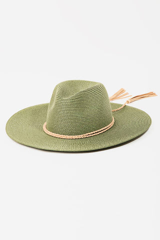 Straw Braided Rope Strap Sun Hat-Hats-The Looks by Fame Accessories-Stuffology - Where Vintage Meets Modern, A Boutique for Real Women in Crosbyton, TX