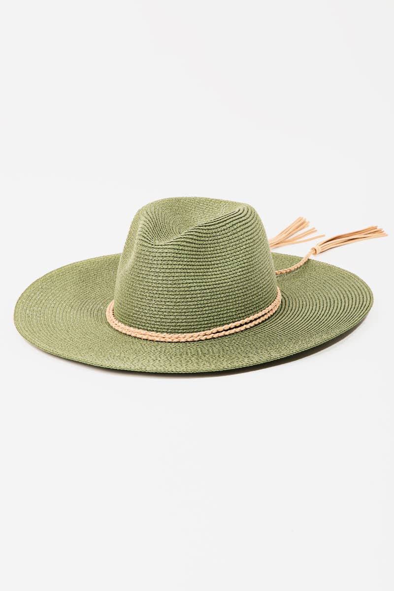 Straw Braided Rope Strap Sun Hat-The Looks by Fame Accessories-Stuffology - Where Vintage Meets Modern, A Boutique for Real Women in Crosbyton, TX