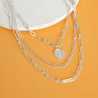 Multi Layer Coin Pendant Chain Necklace Gold or Silver Tone-Necklaces-PennyLine inc-Stuffology - Where Vintage Meets Modern, A Boutique for Real Women in Crosbyton, TX
