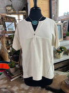 MINERAL WASHED TERRY KNIT TOP | Stuffology Boutique-Short Sleeves-Easel-Stuffology - Where Vintage Meets Modern, A Boutique for Real Women in Crosbyton, TX