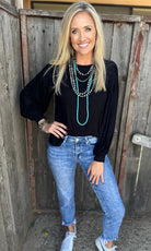 Black Bell Sleeve Top/Stuffology Boutique-Top-Texas True Threads-Stuffology - Where Vintage Meets Modern, A Boutique for Real Women in Crosbyton, TX