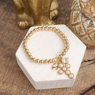 Golden Keepsakes – Charm Cluster Stretch Bracelet with Beads & Stones-Bracelets-PennyLine inc-Stuffology - Where Vintage Meets Modern, A Boutique for Real Women in Crosbyton, TX