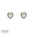 Rhinestone heart stud earring-Earrings-Pink Panache Brands-Stuffology - Where Vintage Meets Modern, A Boutique for Real Women in Crosbyton, TX