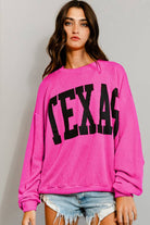 Texas Comfy Graphic Sweatshirt-Graphic Sweaters-BUCKETLIST-Stuffology - Where Vintage Meets Modern, A Boutique for Real Women in Crosbyton, TX