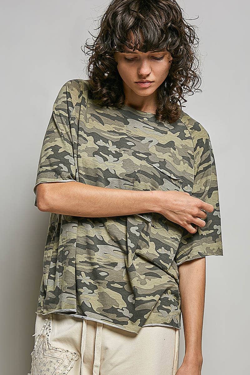 POL Clothing Vintage Washed Relaxed Fit Camo Tee-Tees-Pol Clothing-Stuffology - Where Vintage Meets Modern, A Boutique for Real Women in Crosbyton, TX