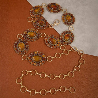 Western Oval Concho Disc Chain Belt-BELT-The Looks by Fame Accessories-Stuffology - Where Vintage Meets Modern, A Boutique for Real Women in Crosbyton, TX