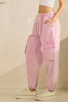 ACID WASH DENIM CARGO JOGGERS-pants-Sage + Fig-Stuffology - Where Vintage Meets Modern, A Boutique for Real Women in Crosbyton, TX