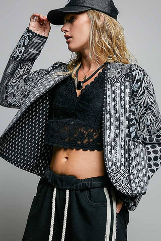 Lightweight Contrast Trim Quilted Kimono Jacket-Kimono-Pol Clothing-Stuffology - Where Vintage Meets Modern, A Boutique for Real Women in Crosbyton, TX