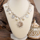 Boho Coin and Pearl Charms Statement Necklace – Gold and Silver Tone-PennyLine inc-Stuffology - Where Vintage Meets Modern, A Boutique for Real Women in Crosbyton, TX