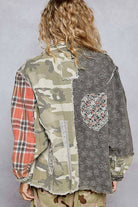 Oversized balloon sleeve camo pattern twill jacket-Jackets-Pol Clothing-Stuffology - Where Vintage Meets Modern, A Boutique for Real Women in Crosbyton, TX