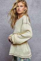 Long sleeve round neck star patch thermal knit top-Pullover Top-Pol Clothing-Stuffology - Where Vintage Meets Modern, A Boutique for Real Women in Crosbyton, TX