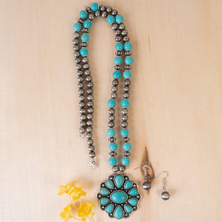 Squash Blossom Necklace - Beaded Chain-Necklaces-Your Fashion Wholesale-Stuffology - Where Vintage Meets Modern, A Boutique for Real Women in Crosbyton, TX