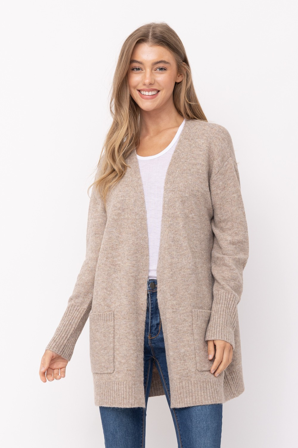 Long Open Front Sweater Cardigan /Stuffology Boutique-Sweater Cardigan-Cielo-Stuffology - Where Vintage Meets Modern, A Boutique for Real Women in Crosbyton, TX