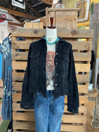POL Clothing Button Down Corduroy Trucker Jacket-Jackets-Pol Clothing-Stuffology - Where Vintage Meets Modern, A Boutique for Real Women in Crosbyton, TX