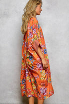 Short Sleeve Floral Printed Maxi Length Button Down Dress-Pol Clothing-Stuffology - Where Vintage Meets Modern, A Boutique for Real Women in Crosbyton, TX