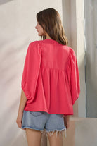 Solid Airflow Batwing 3/4 Sleeve Top-Tops-Oddi-Stuffology - Where Vintage Meets Modern, A Boutique for Real Women in Crosbyton, TX
