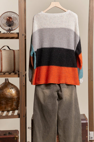 Multi Color Block Oversize Sweater-Sweaters-Mello.-Stuffology - Where Vintage Meets Modern, A Boutique for Real Women in Crosbyton, TX