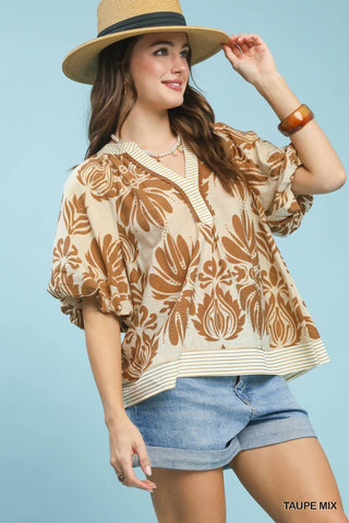 Artful Escape Statement Top-TOP-Umgee-Stuffology - Where Vintage Meets Modern, A Boutique for Real Women in Crosbyton, TX