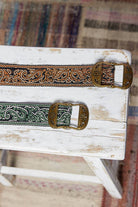 Brown Paisley Embroidered Boho Belt Metal Buckle-BELT-Pol Clothing-Stuffology - Where Vintage Meets Modern, A Boutique for Real Women in Crosbyton, TX